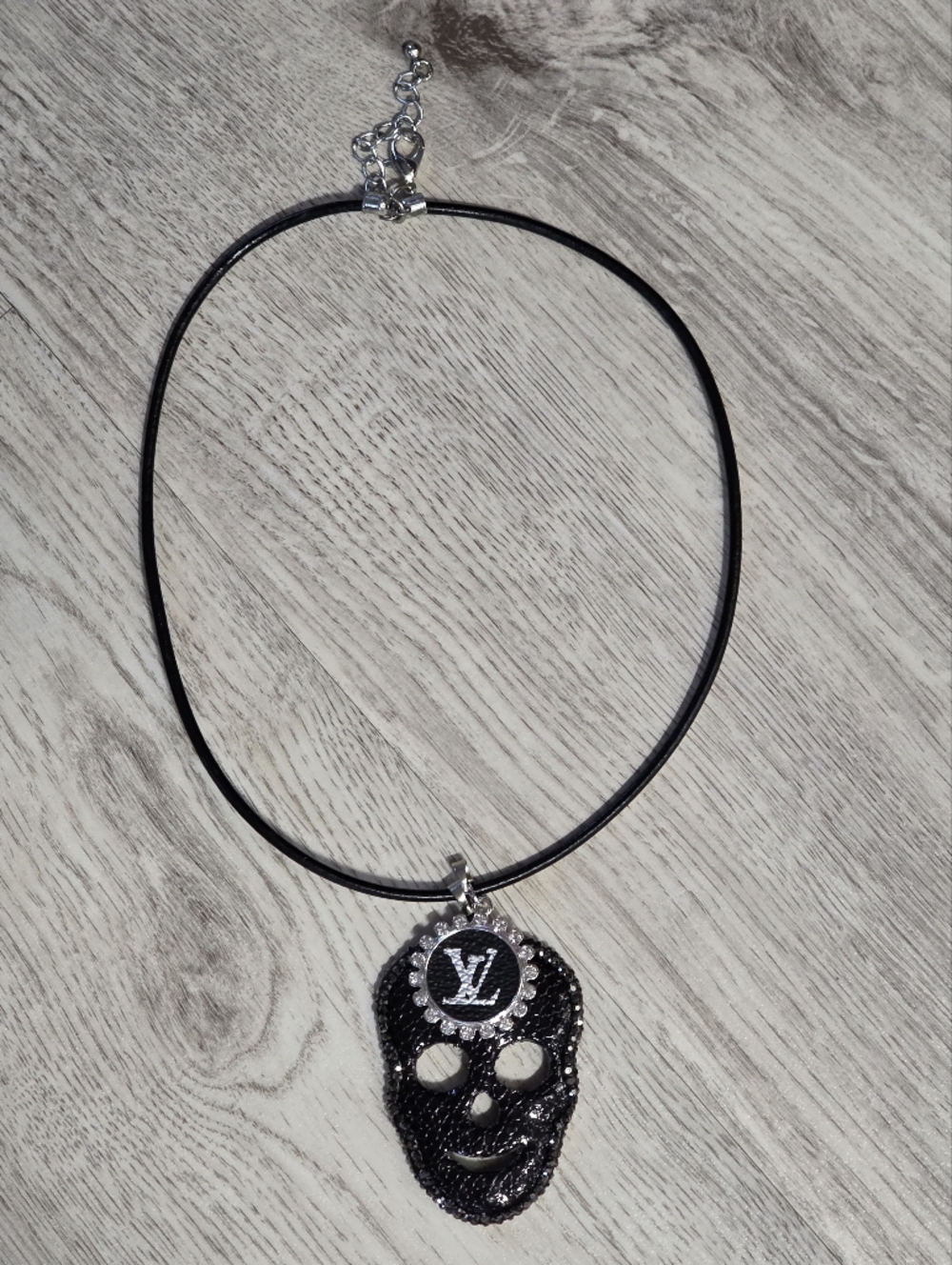 Designer Inspired Charm Skull Necklace Rhinestone